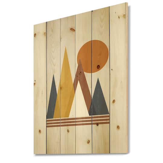 Designart - Mountain Abstract and Sun